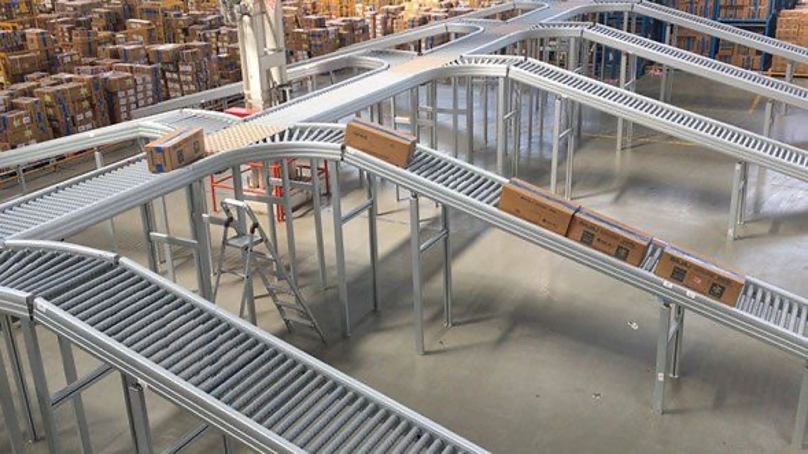 sortation line in an e-commerce company, avancon sorter